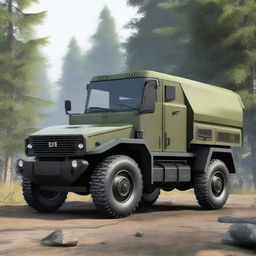 Create a detailed and realistic image of the Praga V3S, a historical military truck, redesigned as a 2024 model