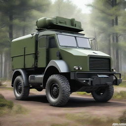 Create a detailed and realistic image of the Praga V3S, a historical military truck, redesigned as a 2024 model