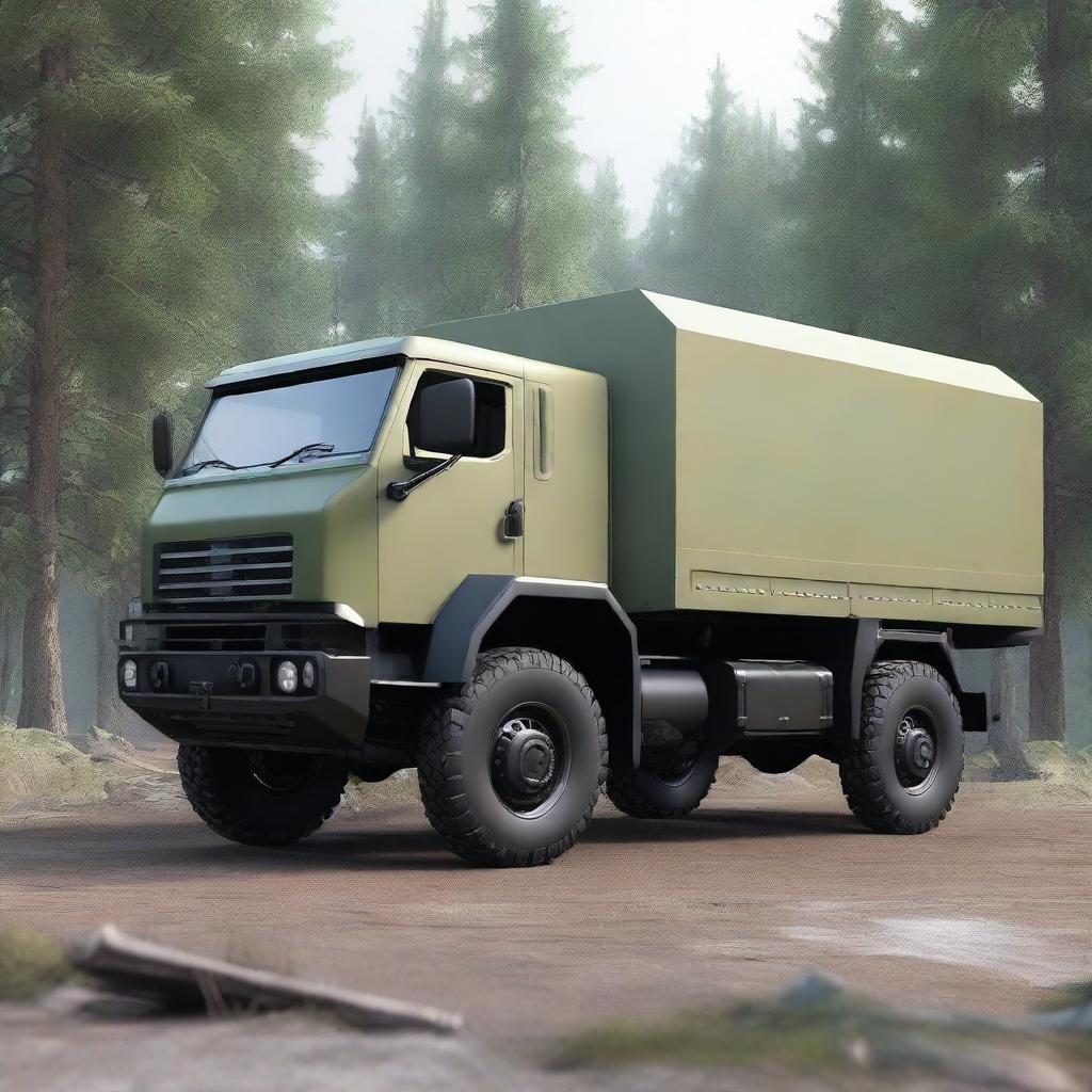 Create a detailed and realistic image of the Praga V3S, a historical military truck, redesigned as a 2024 model