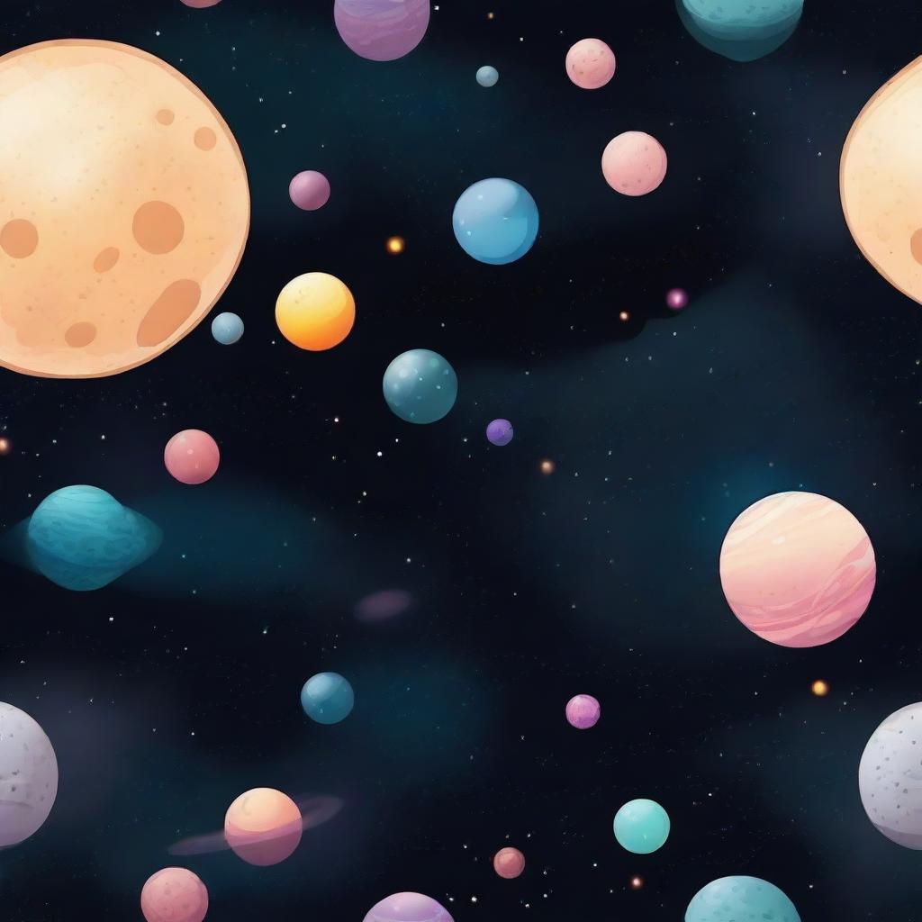 A seamless 2D game background of outer space