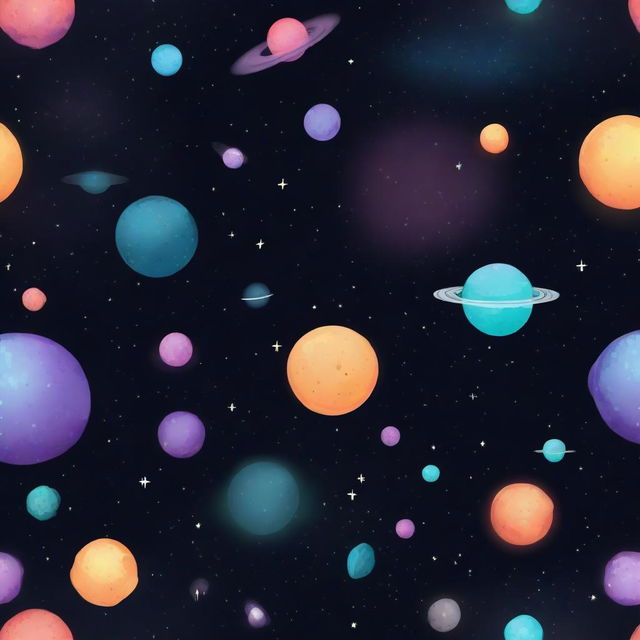 A seamless 2D game background of outer space