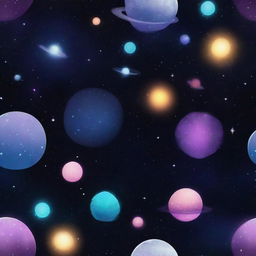 A seamless 2D game background of outer space