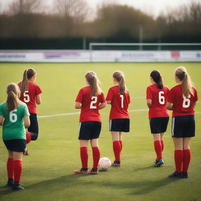 A vibrant scene showcasing a women's football development club