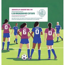 A vibrant scene showcasing a women's football development club