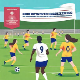 A vibrant scene showcasing a women's football development club