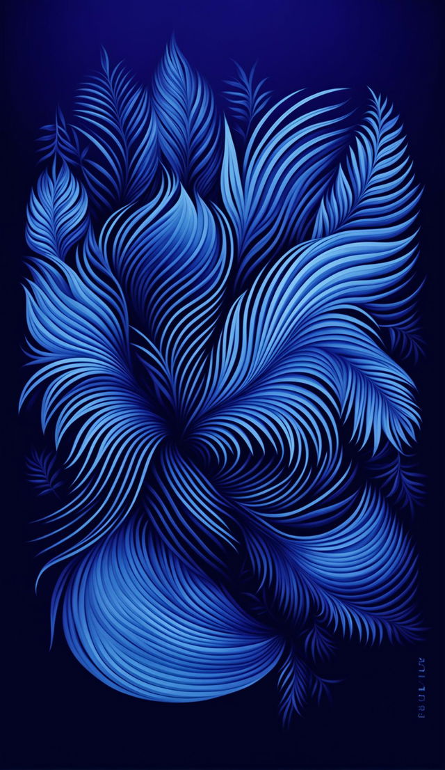 Create an elegant style poster with a blue vibe and blue aesthetic, featuring abstract patterns, flowing lines, or delicate elements in various shades of blue, with no text