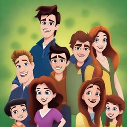 Create a Disney Pixar movie poster featuring characters from Twilight, including Bella, Edward, Jacob, and the Cullen Family