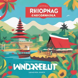 The cover features a vibrant and cheerful illustration of the Indonesian flag, with the word 'Wonderful Indonesia' written in bold, colorful letters