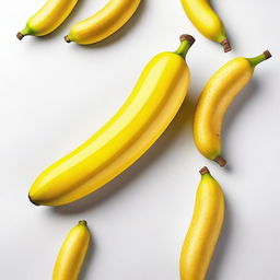 A vibrant, realistic image of a ripe banana with a bright yellow peel