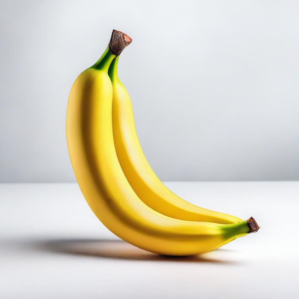 A vibrant, realistic image of a ripe banana with a bright yellow peel