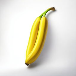 A vibrant, realistic image of a long, ripe banana with a bright yellow peel