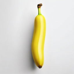 A vibrant, realistic image of a long, ripe banana with a bright yellow peel