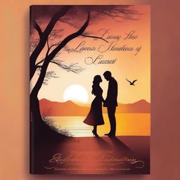 Create a book cover titled 'Love in the Shadows of Sunset'