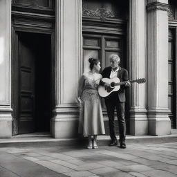 A distant relationship between a man with a guitar and a woman in the city of Buenos Aires