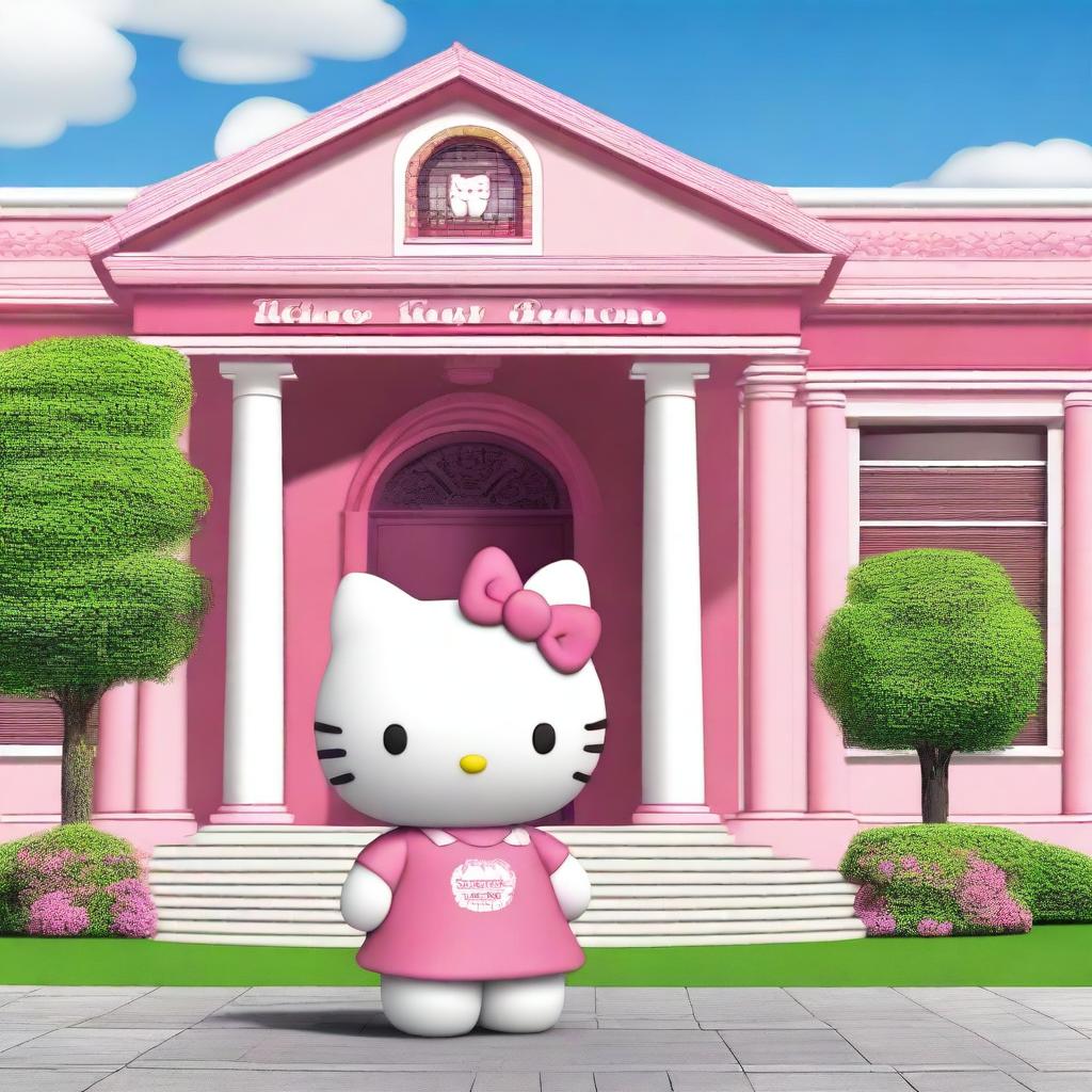 Hello Kitty visiting the Biblioteca Nacional de El Salvador (BINAES) in El Salvador