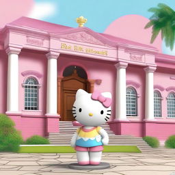 Hello Kitty visiting the Biblioteca Nacional de El Salvador (BINAES) in El Salvador