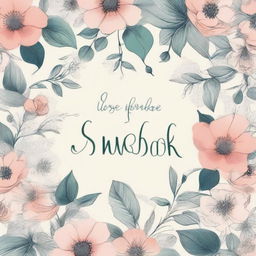 A beautiful floral pattern with delicate hand writing that reads 'sketchbook for illustration'