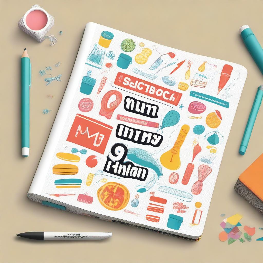 A vibrant and engaging sketchbook cover that appeals to both kids and adults