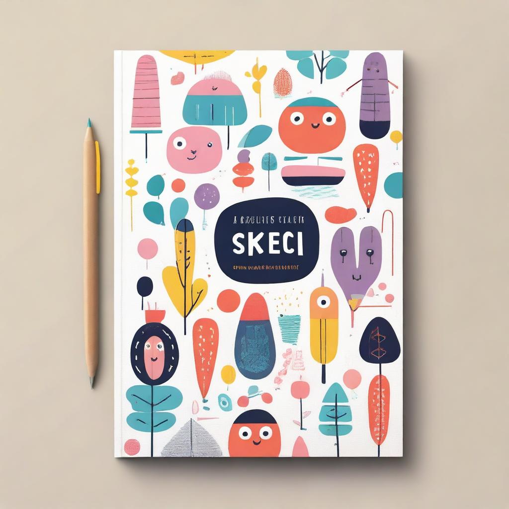 A vibrant and engaging sketchbook cover that appeals to both kids and adults