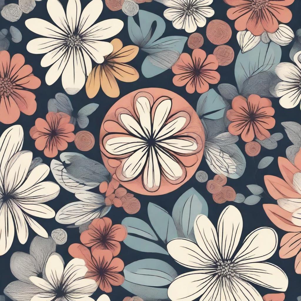 A beautiful floral pattern with a radial symmetry