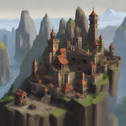 A large dwarf city built on the side of a towering cliff