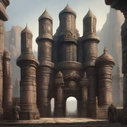 A grand gate of a large dwarf city