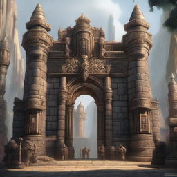 A majestic gate of a dwarf city