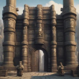 A majestic gate of a dwarf city