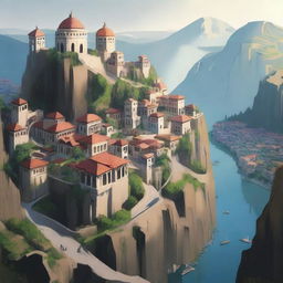 A stunning city built on the edge of a dramatic cliff