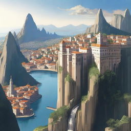 A stunning city built on the edge of a dramatic cliff