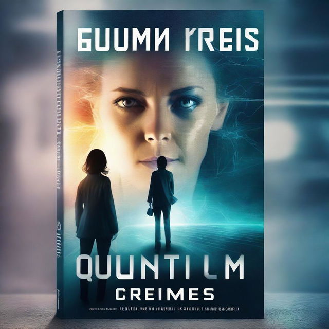 A book cover for a science fiction novel titled 'Quantum Crimes'