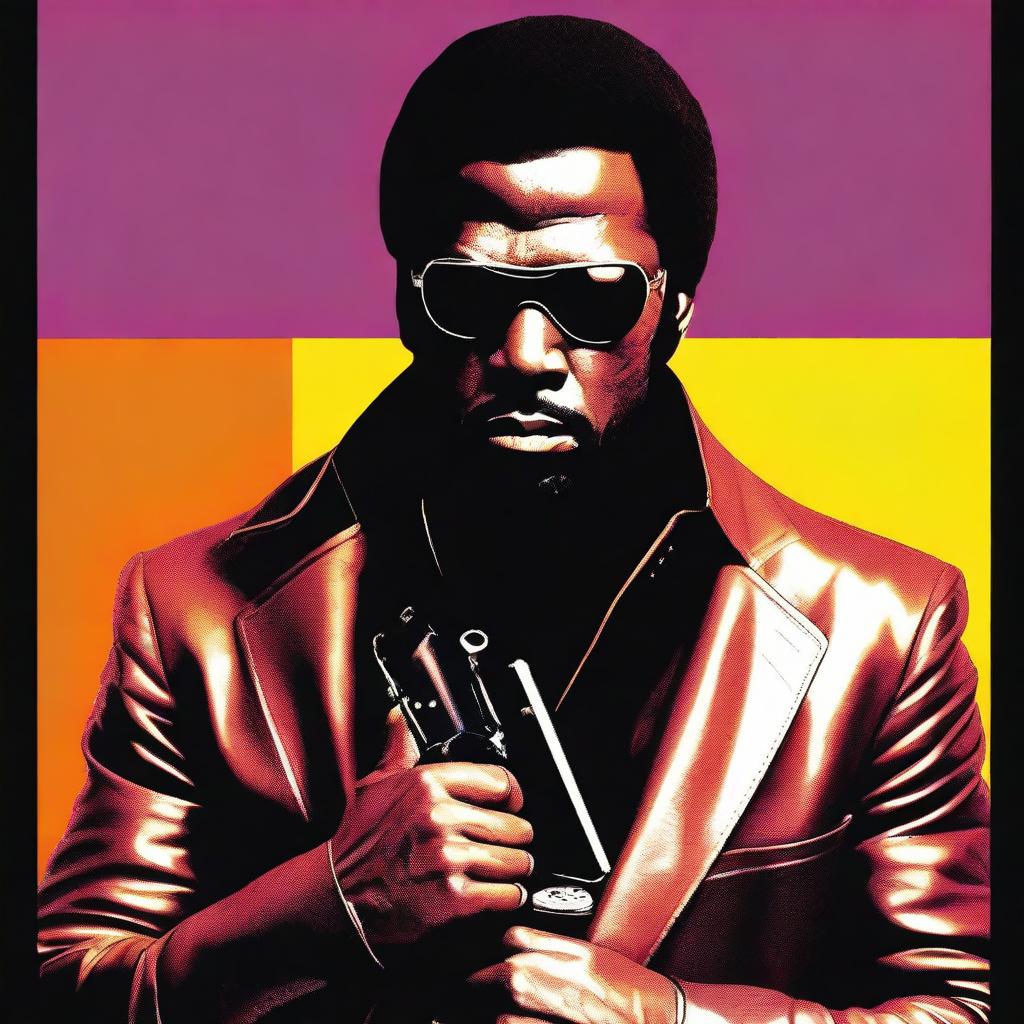 A 1970s-style poster featuring Michael Rappaport dressed as Shaft