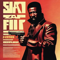 A 1970s-style poster featuring Michael Rappaport dressed as Shaft