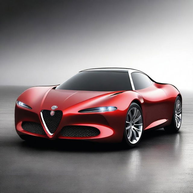 A sleek and futuristic concept car from Alfa Romeo, featuring smooth lines, advanced aerodynamics, and a luxurious interior