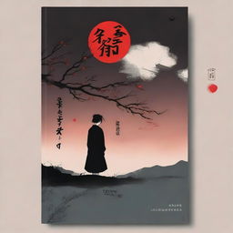 A depressing book cover about love, pain, attachment, and emptiness, in a Japanese style