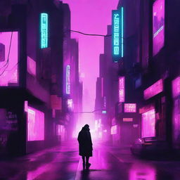 A depressing book cover about love, pain, attachment, and emptiness in a cyberpunk style