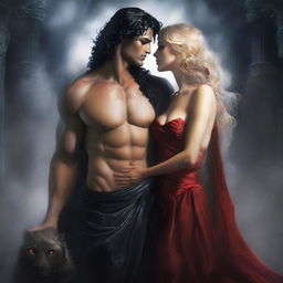 A fantasy romance novel cover set in the underworld