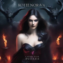 A sexy dark fantasy romance book cover set in the underworld