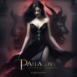 A sexy dark fantasy romance book cover set in the underworld