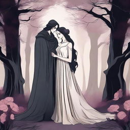 Hades and Persephone in love with a human woman