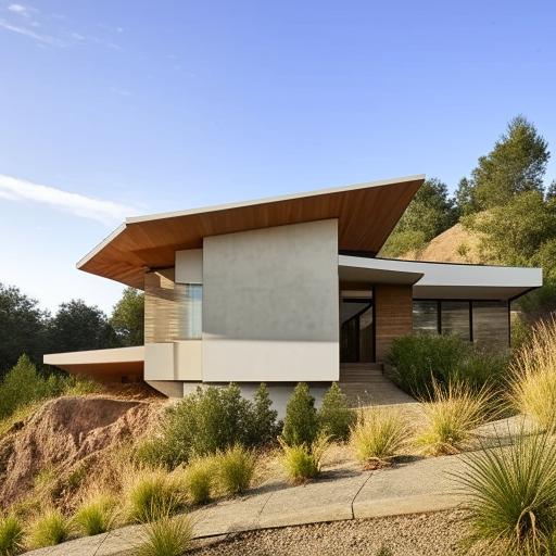 A simply designed two-story 45x30 house nestled in a hilly terrain. The home blends harmoniously into its surroundings, offering a perfect blend of architectural practicality with serene hillside aesthetics.