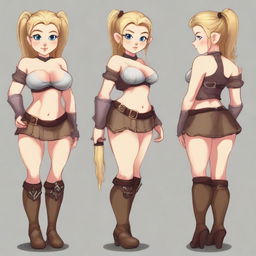 Create an image of a shortstack dwarf woman with a sexy, curvy body