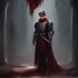 Create a dark fantasy book cover, digital painting, for 'The Blood of the Heir' by I