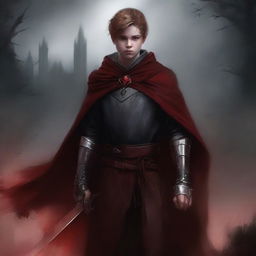 Create a dark fantasy book cover, digital painting, for 'The Blood of the Heir' by I