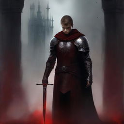 Create a dark fantasy book cover, digital painting, for 'The Blood of the Heir' by I