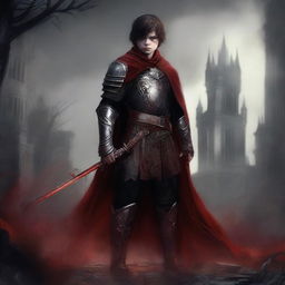 Create a dark fantasy book cover in the style of a digital painting for 'The Blood of the Heir' by I