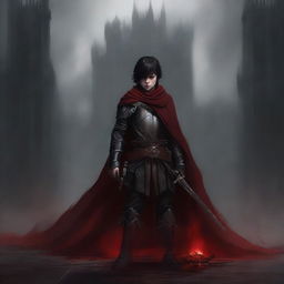 Create a dark fantasy book cover, digital painting, for 'The Blood of the Heir' by I