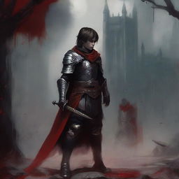 Create a dark fantasy book cover, digital painting, for 'The Blood of the Heir' by I