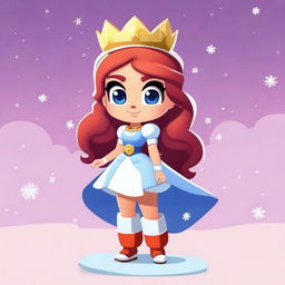 Create a Brawl Stars character named Snow, designed as a princess girl