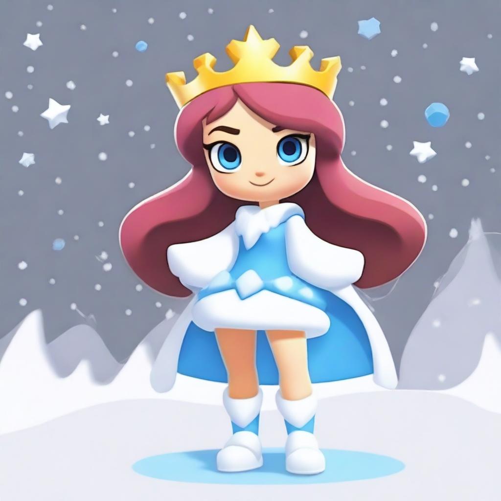 Create a Brawl Stars character named Snow, designed as a princess girl